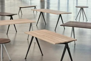 HAY Tische-Tisch Pyramid 02, 190 x 85 cm, beige – Eiche geräuchert