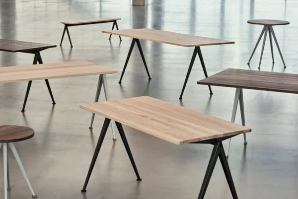HAY Tische-Tisch Pyramid 02, 190 x 85 cm, beige – Eiche geräuchert