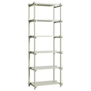 HAY Regale-Woody Column 2.0 Regal, hoch, rauchig graue Buche - rauchig grauer Stahl