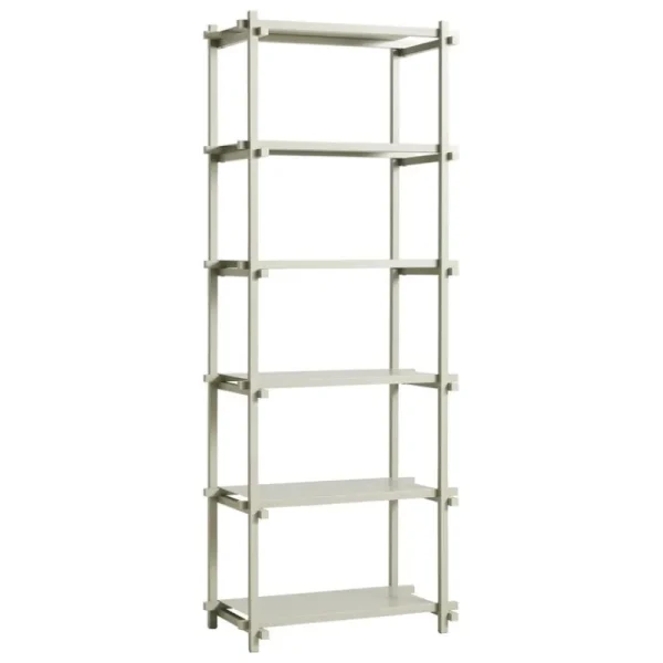 HAY Regale-Woody Column 2.0 Regal, hoch, rauchig graue Buche - rauchig grauer Stahl