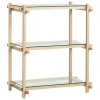 String Furniture Regale-HAY Woody Column 2.0 Regal, niedrig, geseiftete Eiche - Klarglas