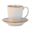 Heirol Geschirr^Kaffeetasse mit Untertasse Edge, 2,5 dl, elfenbein-gold