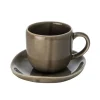 Heirol Geschirr^Svelte Kaffeetasse und Untertasse, 120 ml, Olivgrün