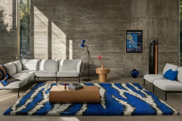 Hem Teppiche Und Läufer^Monster Teppich, 250 x 350 cm, Ultramarinblau - Cremeweiß