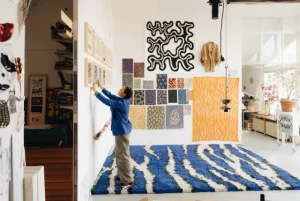 Hem Teppiche Und Läufer^Monster Teppich, 250 x 350 cm, Ultramarinblau - Cremeweiß