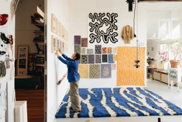 Hem Teppiche Und Läufer^Monster Teppich, 250 x 350 cm, Ultramarinblau - Cremeweiß