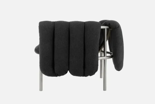 Warm Nordic Sitzgelegenheiten-Hem Puffy Loungesessel, Anthrazit – Edelstahl