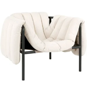 Normann Copenhagen Sitzgelegenheiten-Hem Puffy Loungesessel, Natur – Stahl schwarzgrau