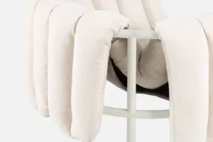 Nikari Sitzgelegenheiten-Hem Puffy Loungesessel, Natur – Stahl cremefarben