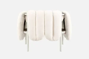 Nikari Sitzgelegenheiten-Hem Puffy Loungesessel, Natur – Stahl cremefarben