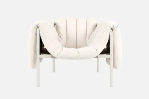 Nikari Sitzgelegenheiten-Hem Puffy Loungesessel, Natur – Stahl cremefarben