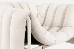 Nikari Sitzgelegenheiten-Hem Puffy Loungesessel, Natur – Stahl cremefarben