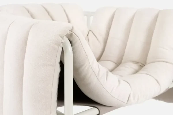 Nikari Sitzgelegenheiten-Hem Puffy Loungesessel, Natur – Stahl cremefarben