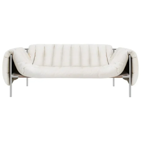 HAY Sofas Und Liegen-Hem Puffy 2,5-Sitzer Sofa, natur - Edelstahl