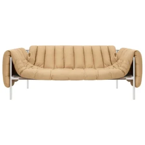 HAY Sofas Und Liegen-Hem Puffy 2,5-Sitzer Sofa, Sandleder - Edelstahl