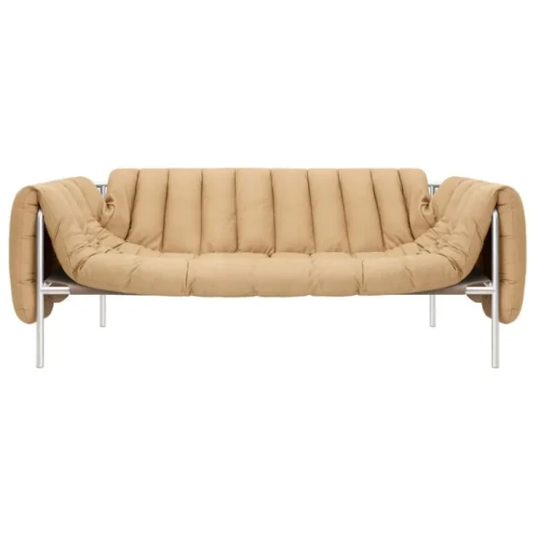 HAY Sofas Und Liegen-Hem Puffy 2,5-Sitzer Sofa, Sandleder - Edelstahl