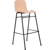 HAY Sitzgelegenheiten-Hem Touchwood Barstuhl, 75 cm, Buche Natur – Stahl schwarz