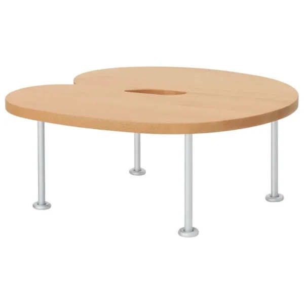 Nikari Tische-Hem Worm Couchtisch, rund, Buche - Stahl