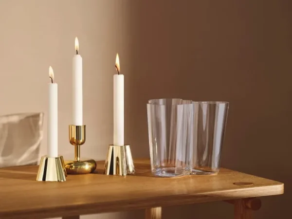 Fritz Hansen Kerzen Und Kerzenhalter-Iittala Aalto Kerzenhalter-Set, 2 Stück, Messing