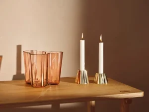 Fritz Hansen Kerzen Und Kerzenhalter-Iittala Aalto Kerzenhalter-Set, 2 Stück, Messing