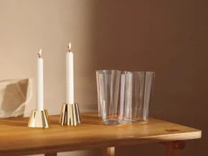 Fritz Hansen Kerzen Und Kerzenhalter-Iittala Aalto Kerzenhalter-Set, 2 Stück, Messing