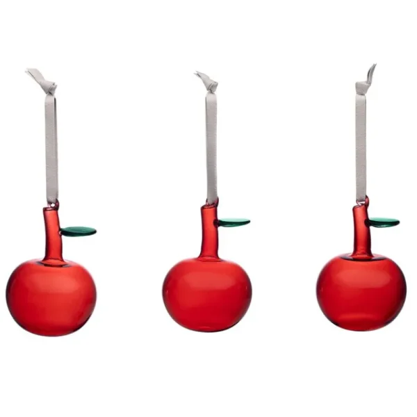 Iittala Weihnachtsdekoration | Dekorationsgegenstände^Glasapfel, 3 Stück, Rot
