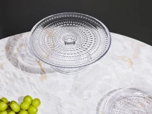 Iittala Geschirr^Kastehelmi Tortenständer, 315 mm, klar