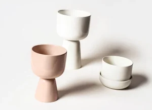 Iittala Indoor-gardening^Nappula Blumentopf mit Untersetzer, 240 x 130 mm, Weiß