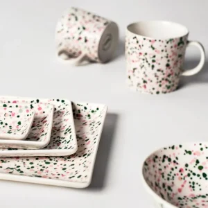 Iittala Geschirr^OTC Helle A6-Teller, 10 x 15 cm, Rosa - Grün