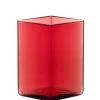 Iittala Vasen-Ruutu Vase, 115 x 140 mm, cranberry
