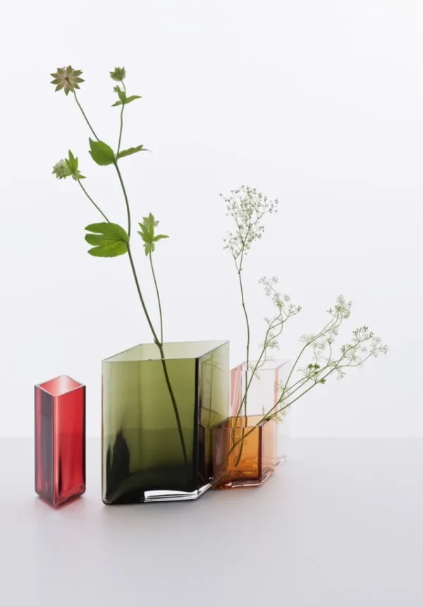 Iittala Vasen-Ruutu Vase, 205 x 180 mm, grün