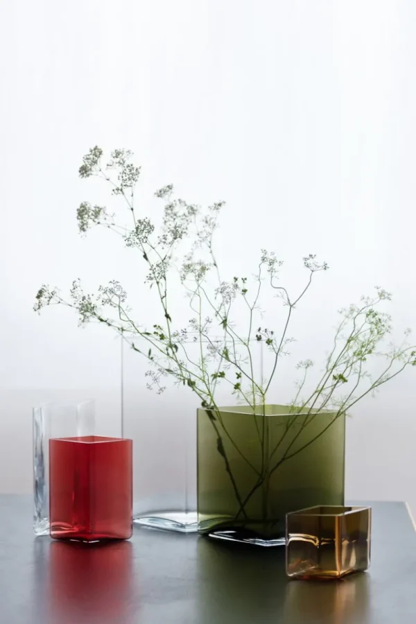 Iittala Vasen-Ruutu Vase, 205 x 180 mm, grün
