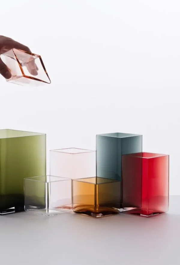 Iittala Vasen-Ruutu Vase, 205 x 180 mm, grün