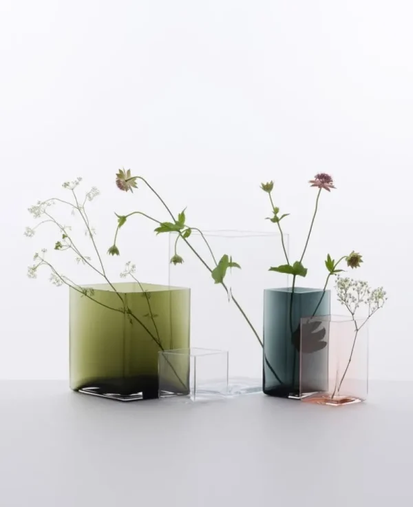 Iittala Vasen-Ruutu Vase, 205 x 180 mm, grün