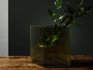 Iittala Vasen-Ruutu Vase, 205 x 180 mm, grün