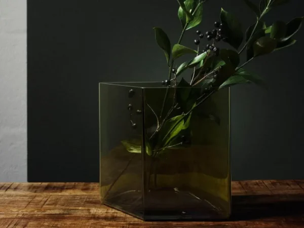 Iittala Vasen-Ruutu Vase, 205 x 180 mm, grün