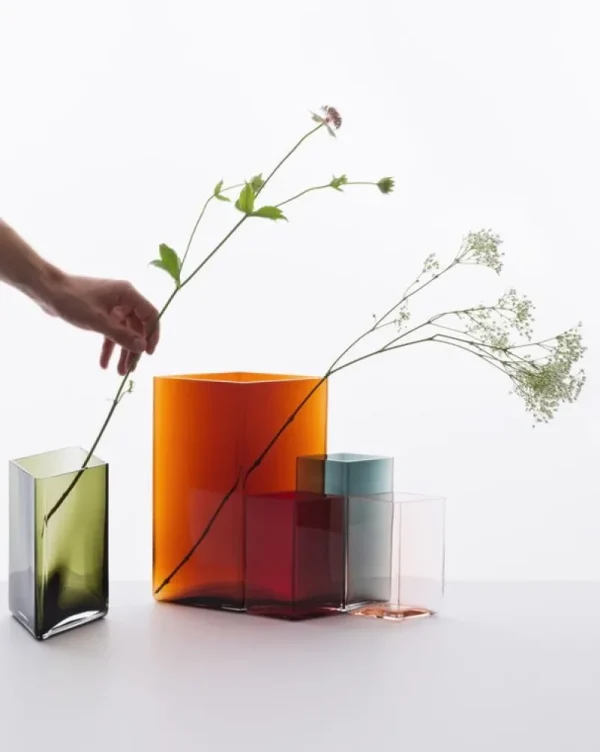 Iittala Vasen-Ruutu Vase, 205 x 180 mm, grün