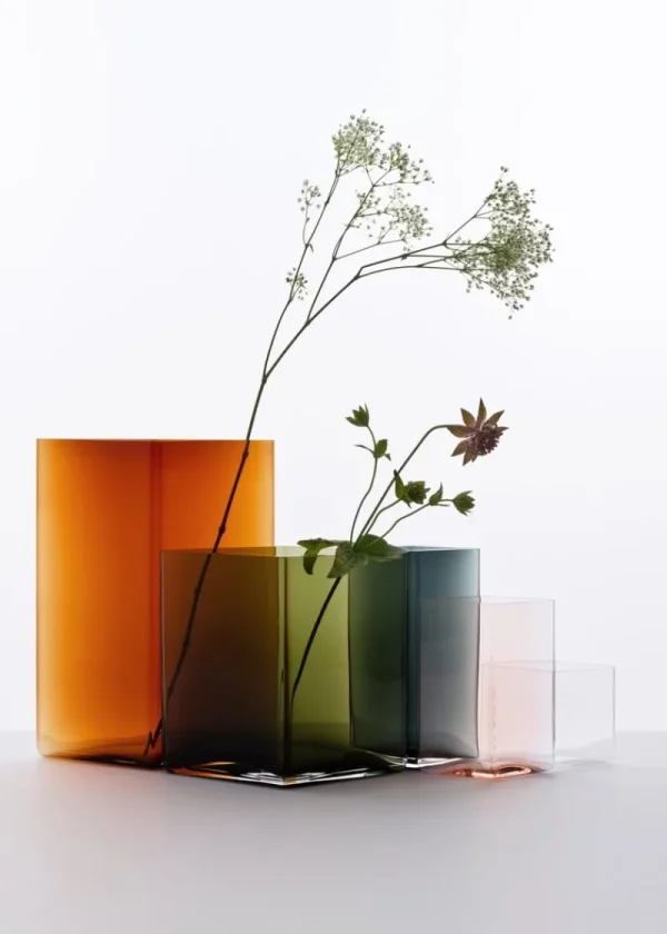 Iittala Vasen-Ruutu Vase, 205 x 180 mm, grün