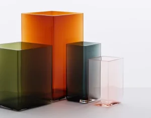 Iittala Vasen-Ruutu Vase, 205 x 180 mm, grün