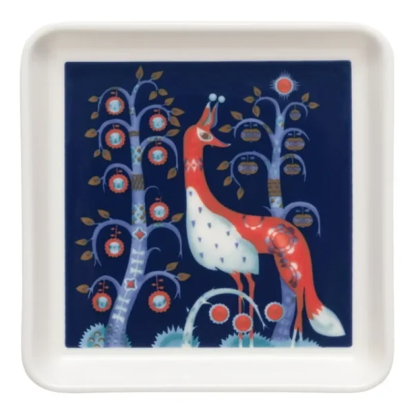 Iittala Geschirr^Teller Taika, quadratisch, 12 x 12 cm, blau