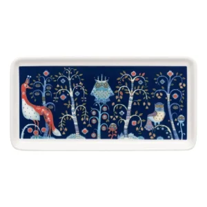 Iittala Geschirr^Teller Taika, rechteckig, 12 x 24 cm, blau