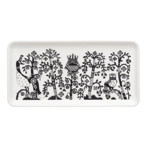 Iittala Geschirr^Teller Taika, rechteckig, 12 x 24 cm, schwarz