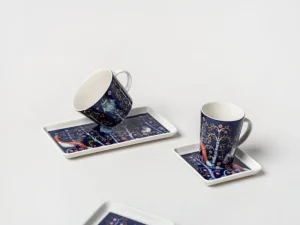 Iittala Geschirr^Teller Taika, rechteckig, 12 x 24 cm, blau