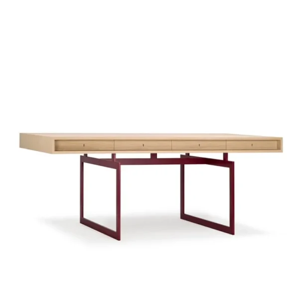 Karakter Schreibtische Und Raumtrenner | Tische^Office Schreibtisch, Eiche – rotes Gestell