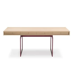 Karakter Schreibtische Und Raumtrenner | Tische^Office Schreibtisch, Eiche – rotes Gestell