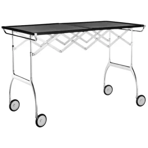 Poiat Tische-Kartell Battista Servierwagen/Beistelltisch, klappbar, Schwarz - Chrom
