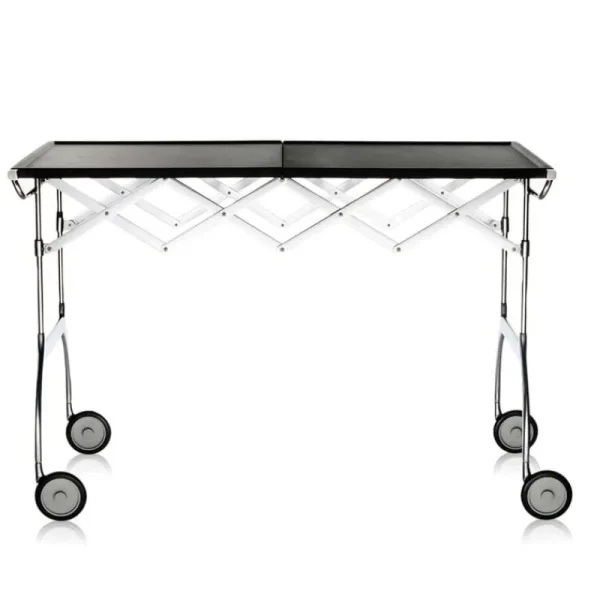 Poiat Tische-Kartell Battista Servierwagen/Beistelltisch, klappbar, Schwarz - Chrom