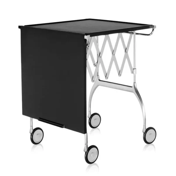 Poiat Tische-Kartell Battista Servierwagen/Beistelltisch, klappbar, Schwarz - Chrom