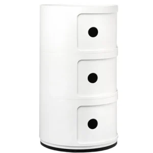 Kartell Aufbewahrungsmöbel | Tische-Componibili Aufbewahrungseinheit, 3 Module, weiß