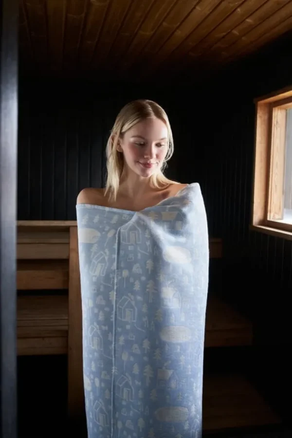 Kauniste Badezimmertextilien^Sauna Badehandtuch, Hellblau